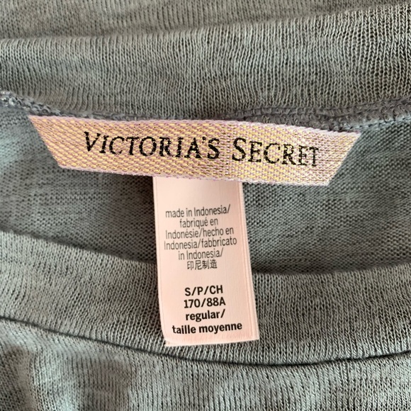 Victoria’s Secret Light Gray Embroidered Bow Lounge Pajama Top Small Women’s - Picture 6 of 8